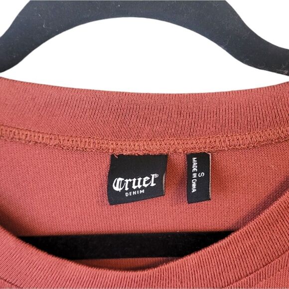 Cruel Denim Rust Embroidered Sleeve Long Sleeve Tee - Picture 3 of 7